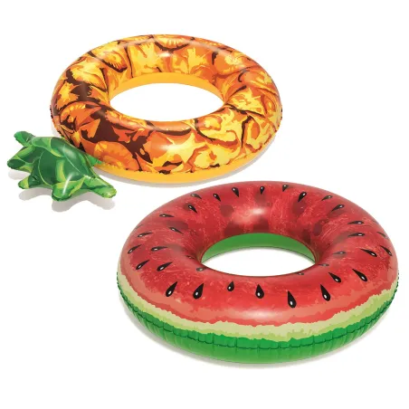 Fruit swimming ring in pineapple design, vibrant colors for summer fun