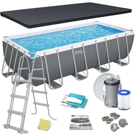 Bestway 56670 frame pool 488 x 244 x 122 cm 12-in-1, durable outdoor swimming pool