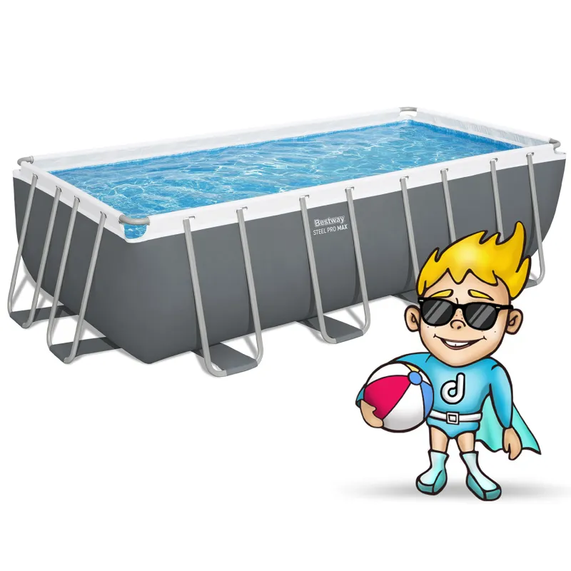 Bestway 56670 frame pool 488 x 244 x 122 cm 12-in-1, stylish outdoor pool for relaxation