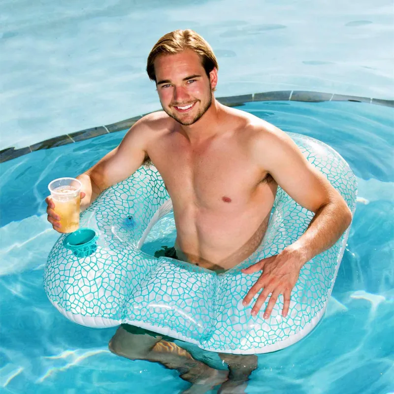 Bestway 43097 Blue Inflatable Swimming Chair, great for beach or garden relaxation