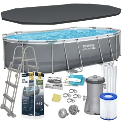 Bestway 56448 Metal Frame Pool 488 x 305 x 107 cm with 12-in-1 Set