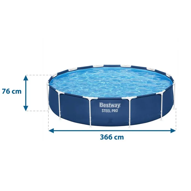 Child-friendly 15-in-1 Frame Pool 366 x 76 cm for family fun