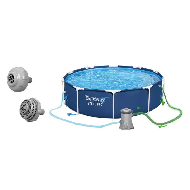 Blue garden frame pool 305 x 76 cm 8-in-1, perfect for outdoor use