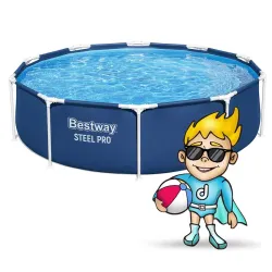 Easy-to-assemble garden frame pool 305 x 76 cm 8-in-1, perfect for summer