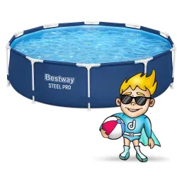 Blue frame pool 305 x 76 cm, perfect for summer outdoor activities