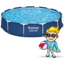 Blue garden frame pool, perfect for relaxation in the backyard