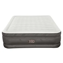 Comfortable blue inflatable airbed, perfect for camping trips
