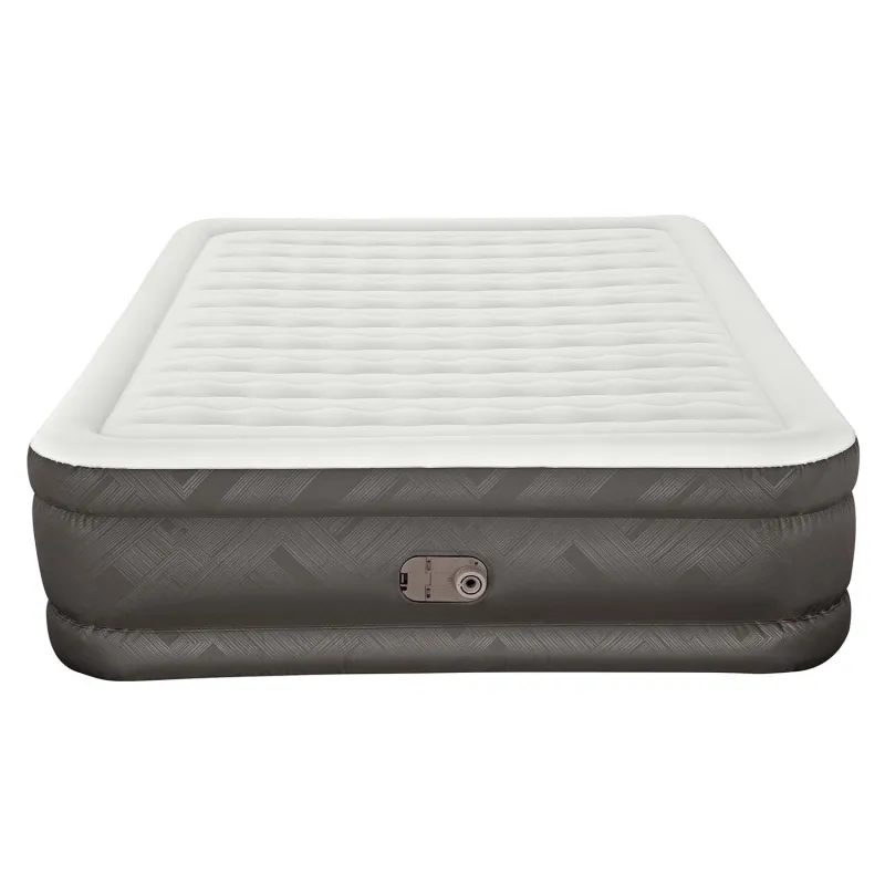 Comfortable blue inflatable airbed, perfect for camping trips