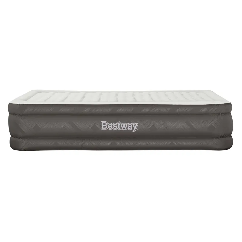 Inflatable airbed with soft surface for a comfortable sleep