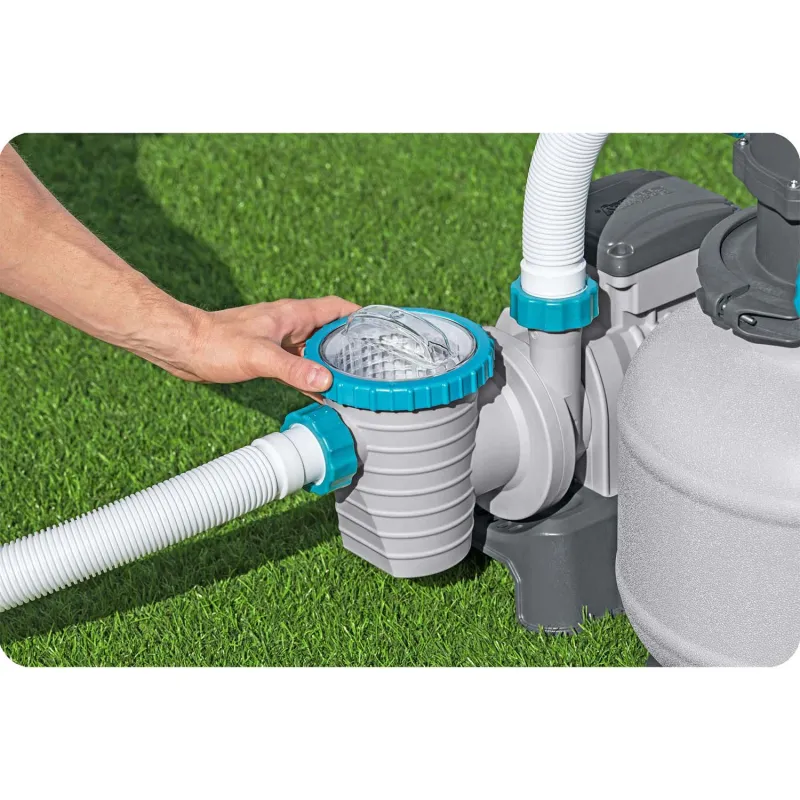 Pool pump 8327 l/h with 25kg sand for outdoor use