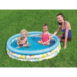 Blue children's pool, great for outdoor play and summer fun