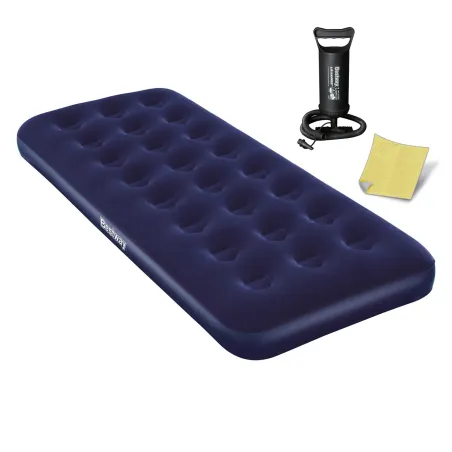 Double inflatable airbed 185x76x22 cm with piston pump for comfortable sleeping