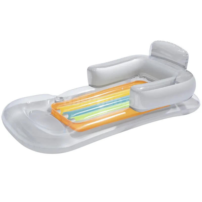 Silver inflatable airbed for water, comfortable and practical