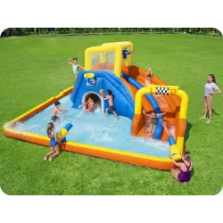 Brightly colored inflatable playground Mega Park, perfect for the garden