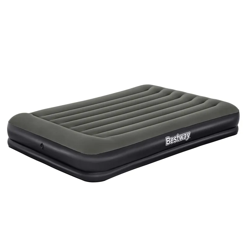 Blue inflatable airbed, perfect for outdoor use or travel