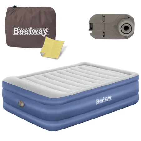 Double inflatable airbed 203x152x61 cm with built-in electric pump for comfortable sleeping