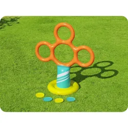 Bestway Frisbee Stand with Hoops for Kids, perfect for garden playtime