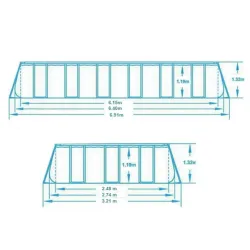 Ideal for relaxing in the garden, 12-in-1 frame pool 640 x 274 x 132 cm