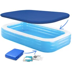 Family inflatable pool 305 x 183 x 56 cm 3-in-1, colorful and spacious