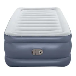 Double inflatable airbed in blue, perfect for outdoor use