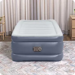 Inflatable airbed for bedroom or camping, comfortable and practical