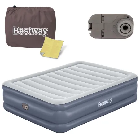 Double inflatable airbed 203x152x51 cm with built-in electric pump