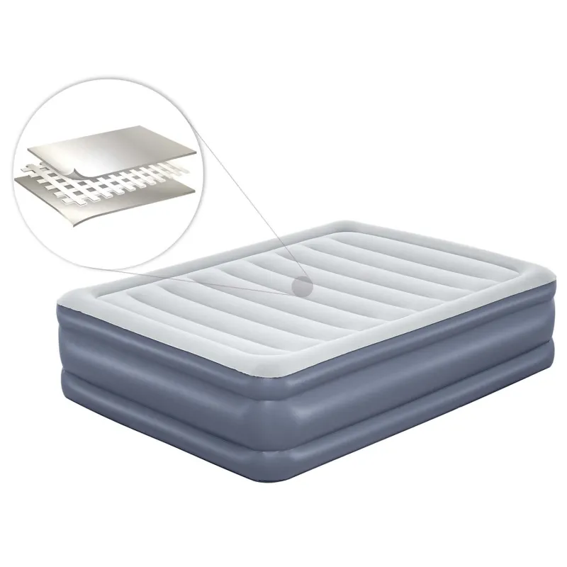 Inflatable airbed with built-in pump, easy to use and transport