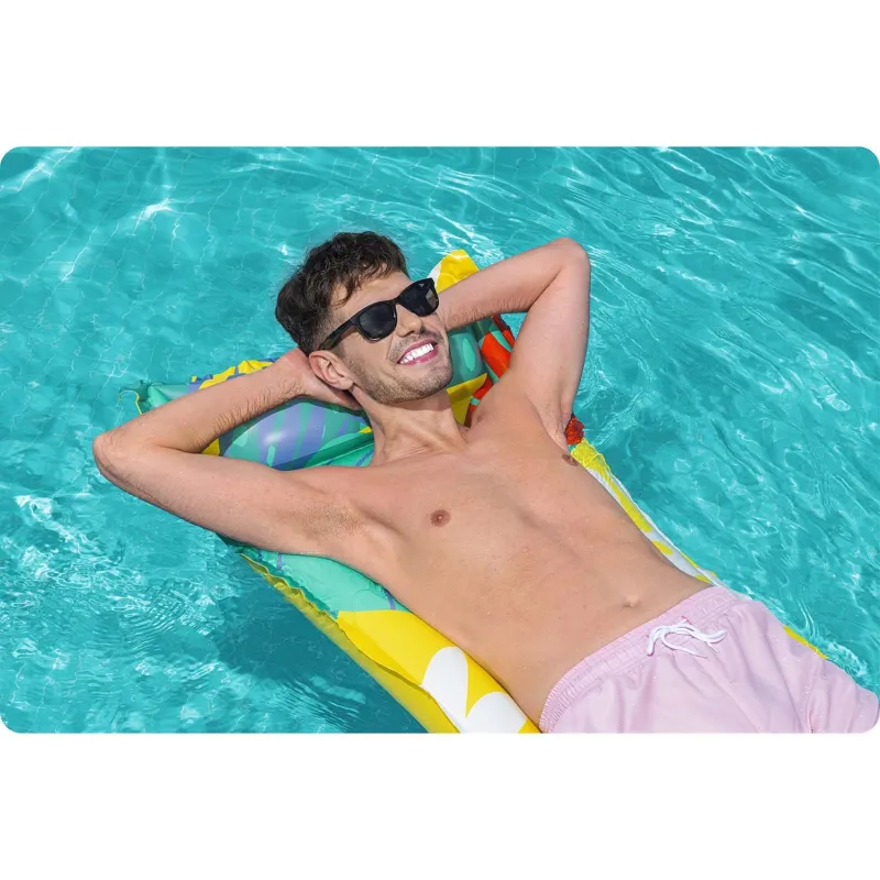 Inflatable airbed, perfect for beach vacations or poolside