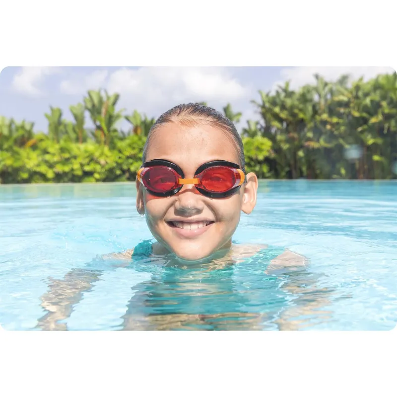 Red swimming goggles for kids Bestway 21005, perfect for water play and swimming activities