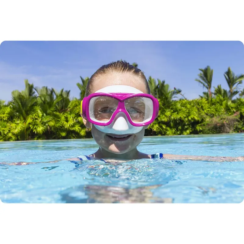 Swimming mask, pink and turquoise, perfect for kids at the beach