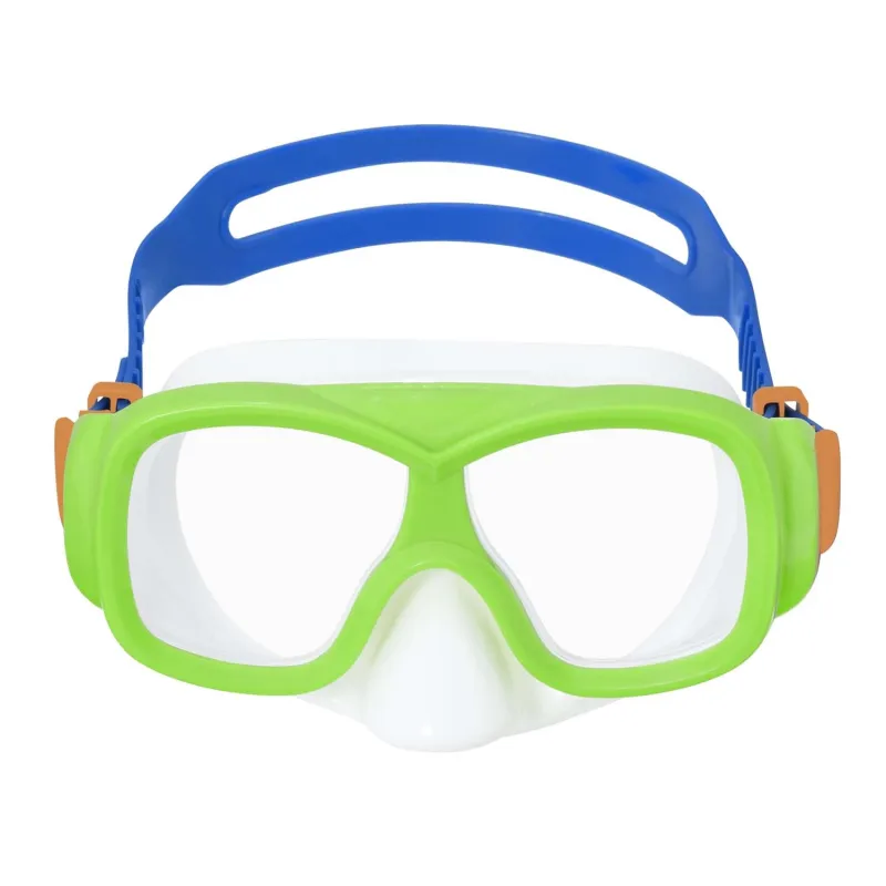 High-quality swimming mask with green-blue design, ideal for kids