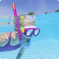 Bright pink diving set, suitable for both kids and adults