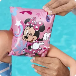 Pink Minnie swim armbands, perfect for children's swimming lessons