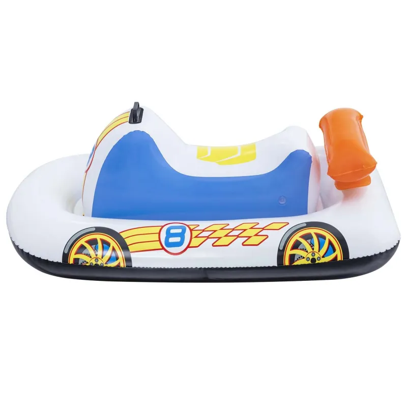 Perfect for garden or pool, inflatable racing car pontoon for kids
