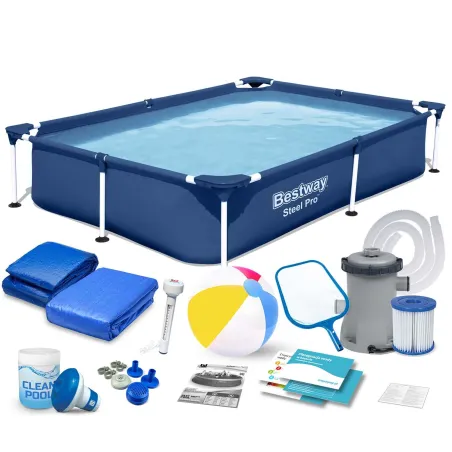 Bestway 56401N Rectangular Frame Pool 221 x 150 x 43 cm, perfect for summer fun