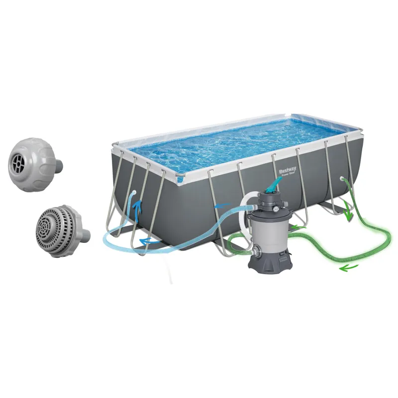 Summer garden frame pool 412x201x122cm 17in1 for outdoor enjoyment