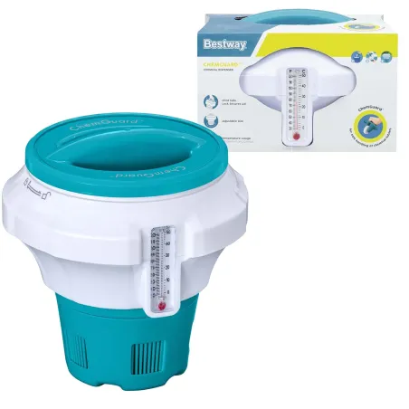 Large pool float with chemical dispenser, perfect for maintaining water cleanliness