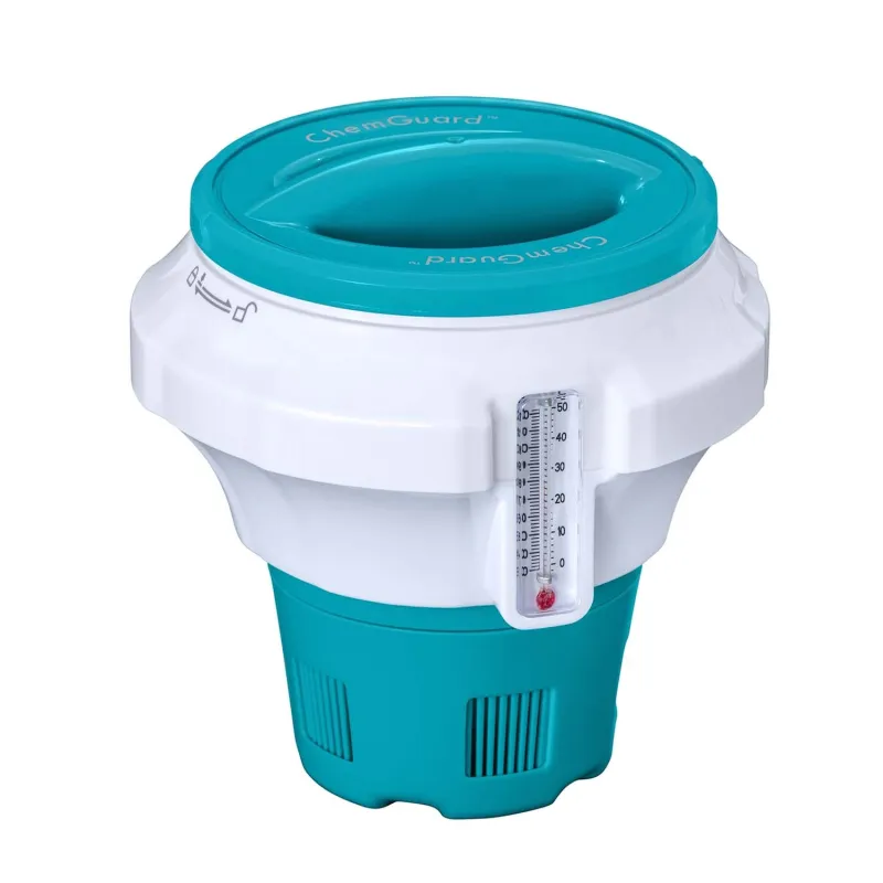 Blue pool float, functional chemical dispenser for pool maintenance