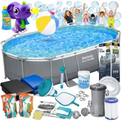 Garden Frame Pool 488 x 305 x 107 cm 18in1 Bestway 56448 + Bubble Machine FREE