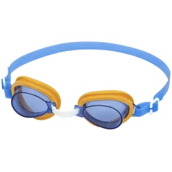 Blue swimming goggles for children, great for summer days by the pool