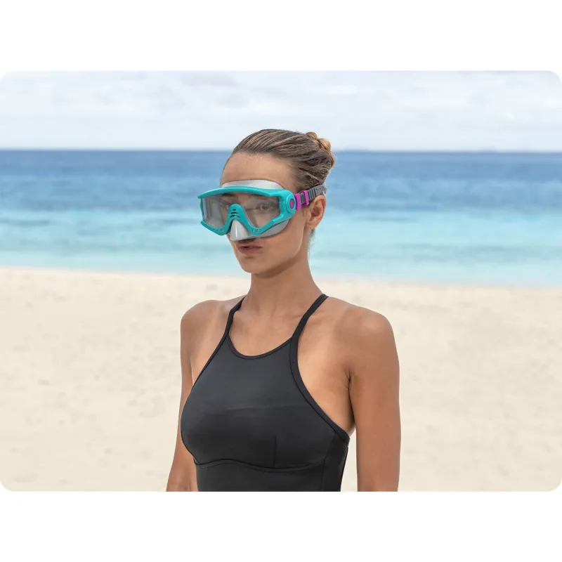 Trendy turquoise swimming mask, comfortable fit for aquatic fun