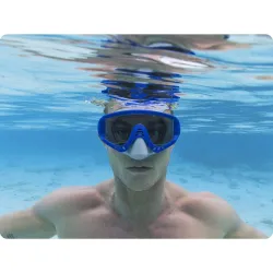 Stylish blue swimming mask, great for pool and beach use