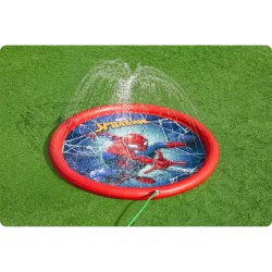 Colorful inflatable paddling pool with Spider-Man design, fun for children