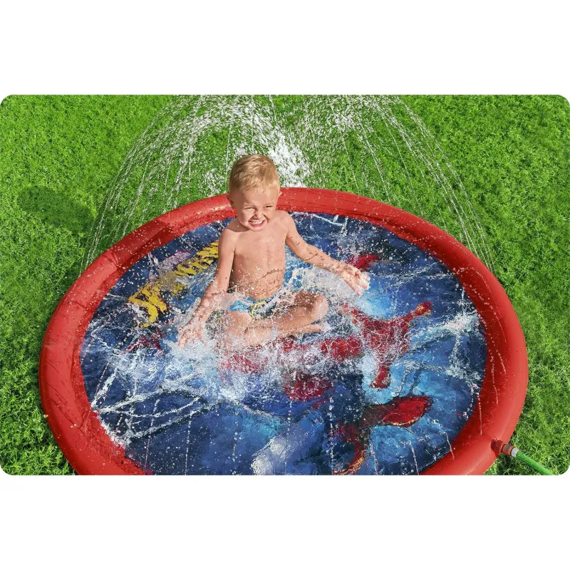 Perfect for the garden, a children's paddling pool with Spider-Man fountain