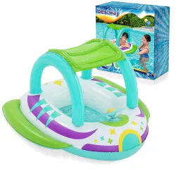 Beach float with canopy 107 x 112 cm, inflatable swimming mattress