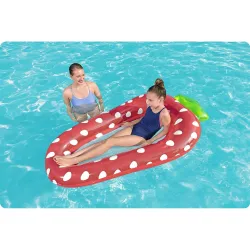Strawberry swimming mattress Bestway 43644, colorful and comfortable