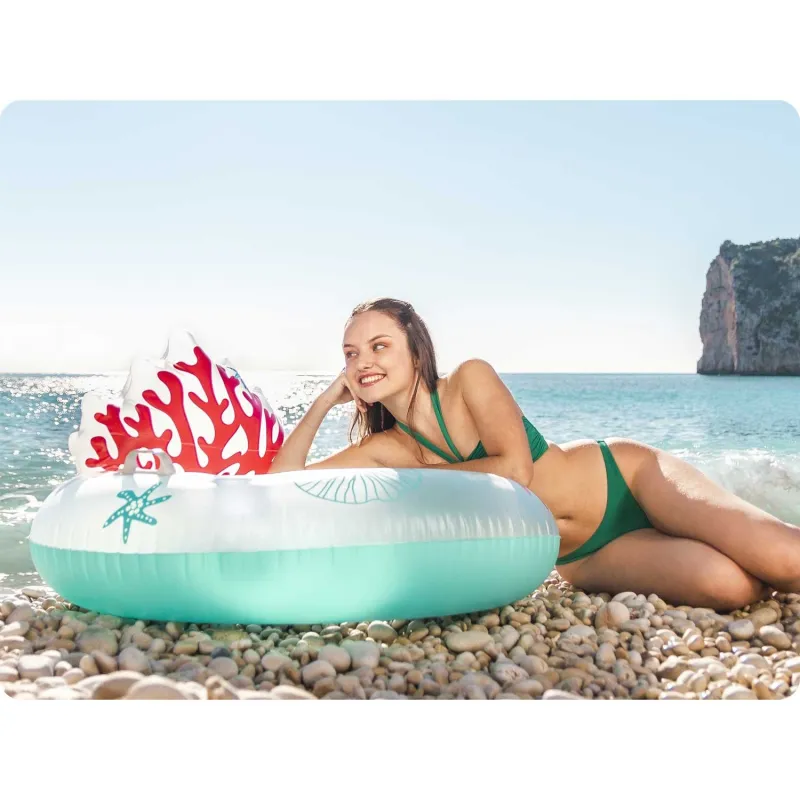 Brightly coloured swim ring, perfect for summer fun in the pool