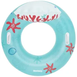 Durable swim ring with backrest, designed for comfort and relaxation