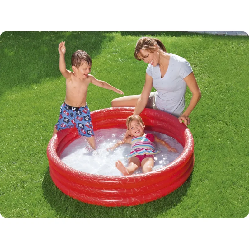 Colorful inflatable pool 122 x 25 cm, safe for kids
