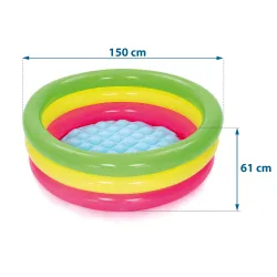 Easy to store inflatable pool 70 x 24 cm after use, convenient for families
